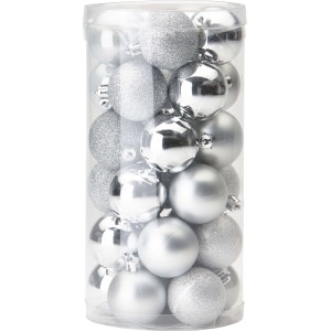Weihnachtskugel-Set 30-teilig Silber