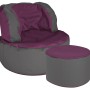 Sitting Point Sessel Bebop in Aubergine mit Fußhocker, ideal zum Relaxen im Wohn- oder Jugendzimmer.