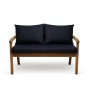 Marineblaues Bankkissen-Set für 2-Sitzer Gartenbank, 100x50 cm + 2 Rückenkissen.