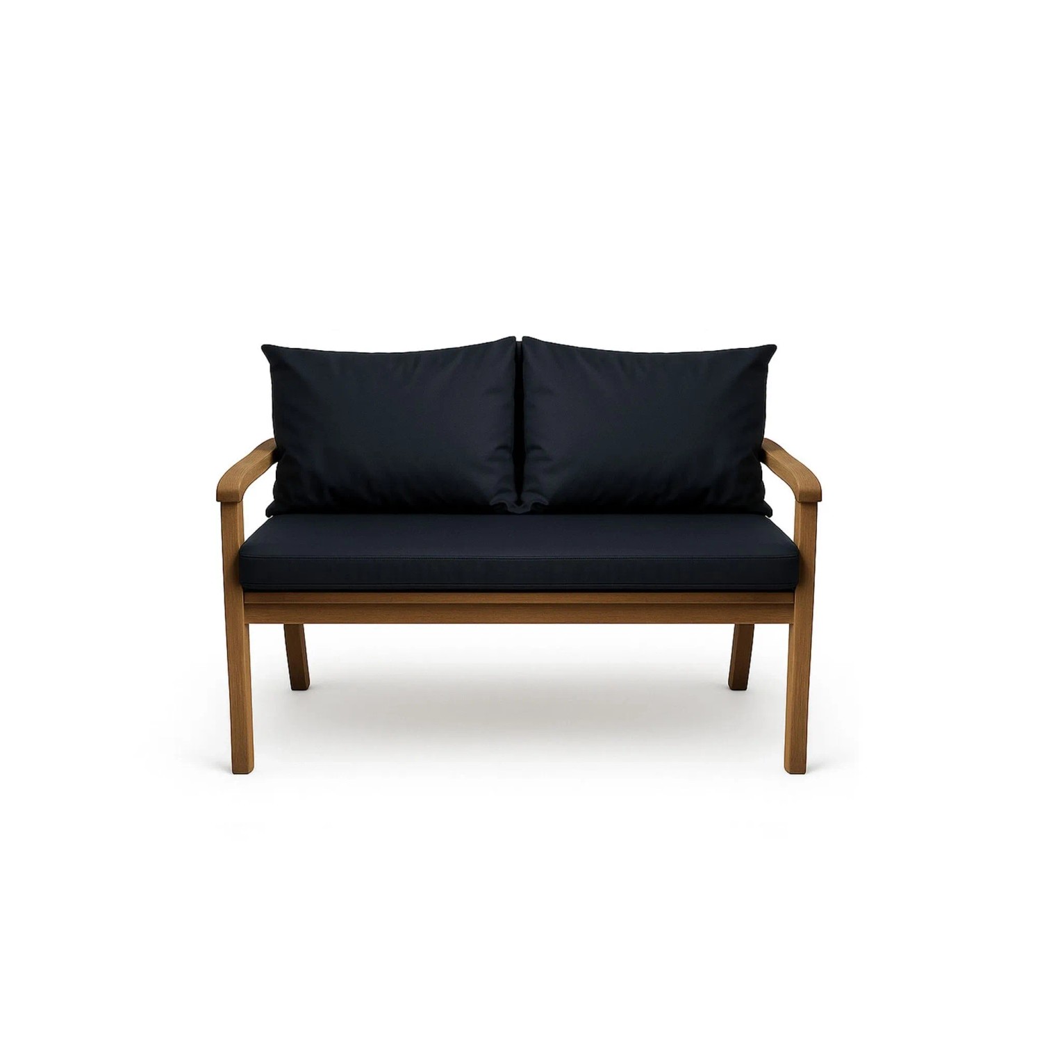 Marineblaues Bankkissen-Set für 2-Sitzer Gartenbank, 100x50 cm + 2 Rückenkissen.