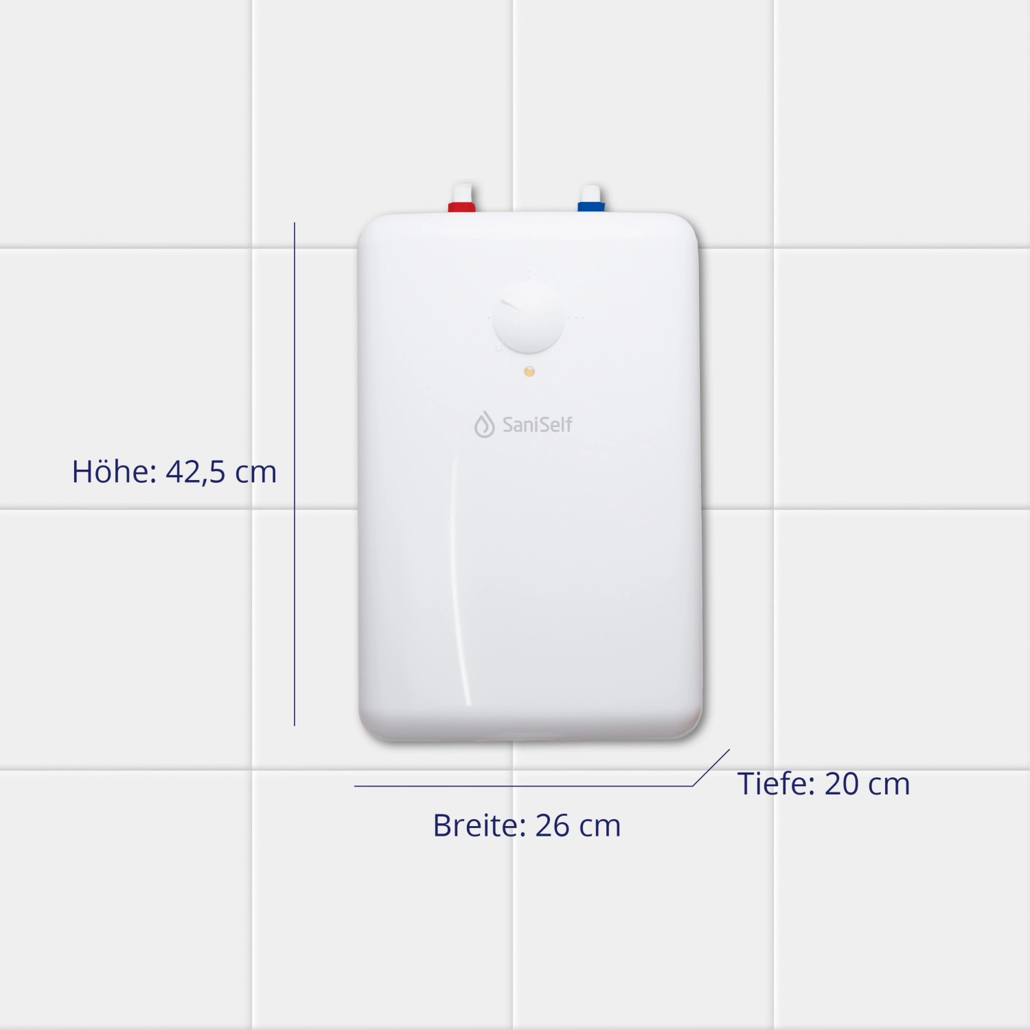 SaniSelf Kleinspeicher UTS-5 Basis Untertisch, 5 l, weiß, zur Warmwasserbereitung unter der Spüle.