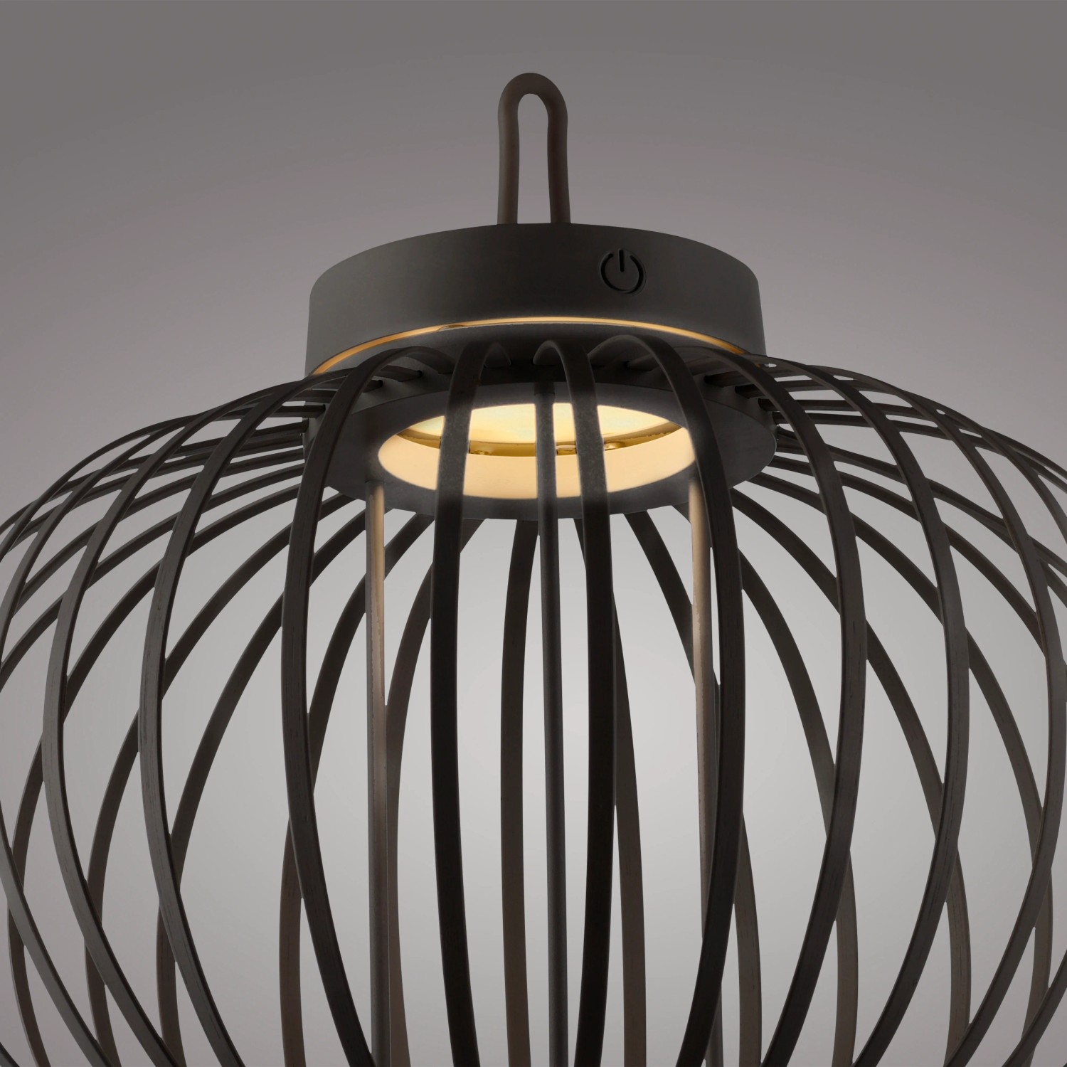Just Light LED Akku-Pendelleuchte Akuba, schwarz, 33x36cm, für den Innen- und Außenbereich.