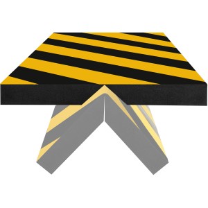 Apa Garagen-Wandschutz, 50x25x2,5 cm, schwarz-gelb, zum Schutz vor Kratzern in Garagen.