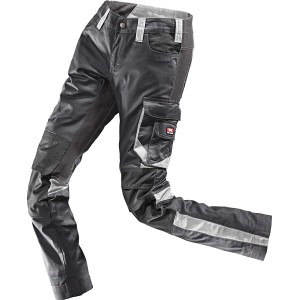 Bullstar Damen-Arbeitshose Worxtar, schwarz/grau, Größe 44, mit vielen Taschen und verstärktem Kniebereich.