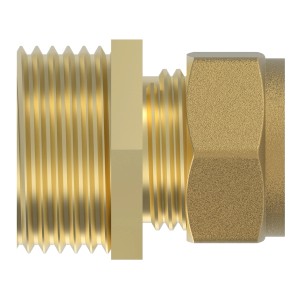 Kirchhoff Übergangsstück: Klemmfitting aus Messing für Kupferrohr, 22 mm x 33,3 mm (1 AG).