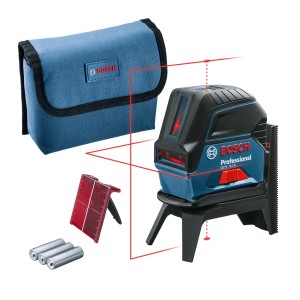 Bosch Professional GCL 2-15 Linienlaser Set mit Tasche, Zieltafel und Batterien.