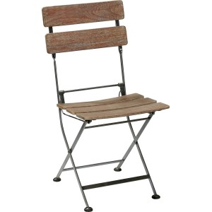 Klappstuhl aus Holz und Stahl, Teil des 5-tlg. Gartenmöbel-Sets Wilmington.