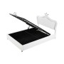 okwish Polsterbett 140x200cm mit Hydraulischem Stauraum LED Kinderbett Weiß ohne Matratze_10