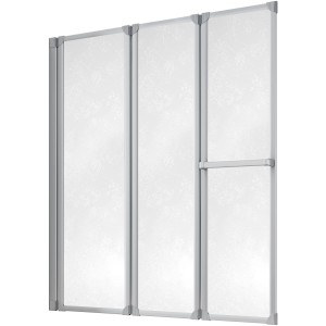 Schulte Badewannenaufsatz Komfort, 3-teilig, Alu-Natur, mit Handtuchhalter, für Badewannen