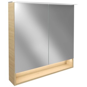 Fackelmann Spiegelschrank B.Style Sandeiche 80 cm mit Softclose Türen