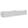 Weißes Selsey Veldio TV-Hängeboard mit geriffelter Lamellenfront, 201,6x28,5x31,6 cm. Moderner TV-Schrank.