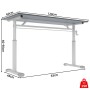 okwish Schreibtisch mit HöhenVerstellbar Home Office Kinderzimmer 120x60x90cm Grau_5