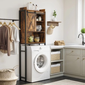 Songmics Badregal Daxton 64 x 24 x 171 cm Braun-Schwarz