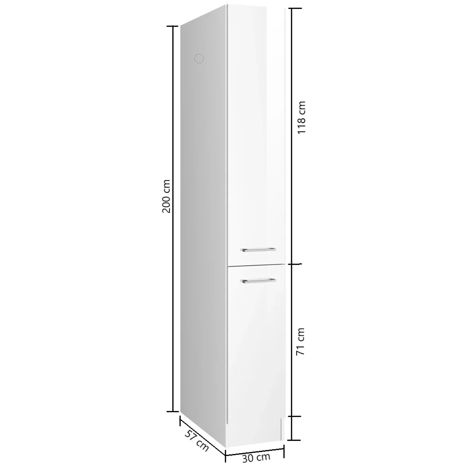 Held Möbel Küchen-Apothekerschrank Mailand 30 cm Hochglanz Graphit/Graphit kaufen bei OBI