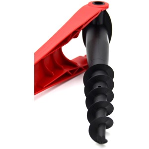 Krinner Bodendübel Vario Drill Rot für Sonnenschirme, Detailaufnahme.