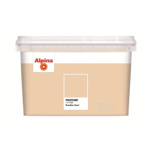 Alpina Innenfarbe 2,5 l, Farbton Brazilian Sand. Matte Wandfarbe in Sandbeige für Wände.