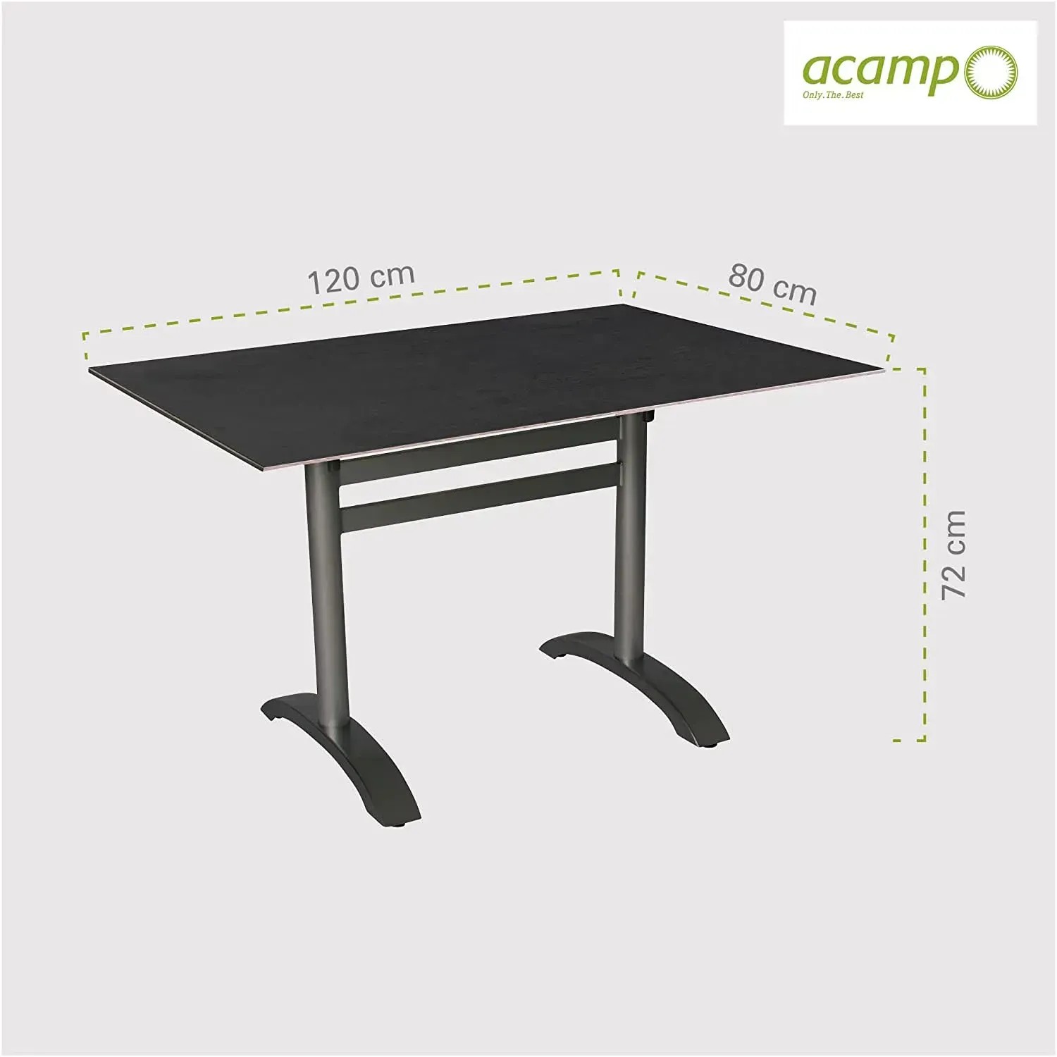 Acamp Klapptisch Rechteckig HPL Anthrazit-Cemento 120 cm x 80 cm kaufen bei OBI