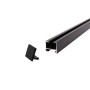 Schwarze 1-Lauf Gardinenschiene Square mit 6mm Laufkanal und Endkappe für Deckenmontage. Robustes Dekoartikel Zubehör.