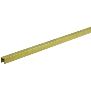 Arcansas U-Profil aus Messing, 8x8 mm, ideal für Schutz und Stütze von Konstruktionen.