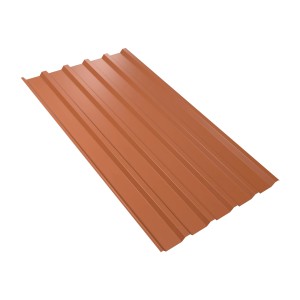 Weckman Trapezblech W35, Stahl, ziegelrot, 1500x1070x0,5 mm. Dachblech für Hallen und Werkstätten.