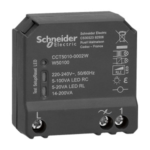 Schneider Electric Wiser Dimmaktor, Unterputz, dunkelgrau. Hausautomation für Smart Home.