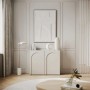 Selsey Sideboard Arkadia, zweitürig, Kaschmir, mit gefrästen Bogenfronten, elegant im modernen Wohnzimmer.