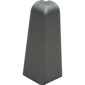 Außenecke für Sockelleiste Modern 60 Clip, Silber, aus Kunststoff.