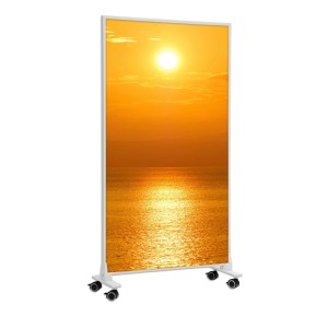 Mobile Könighaus Infrarotheizung mit Sonnenaufgang-Motiv und Rollen, 450 W.