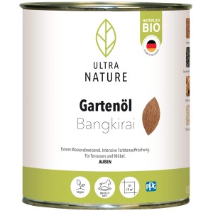 Ultra Nature BIO Gartenöl Bangkirai 0,75 l für Holzterrassen und Gartenmöbel.