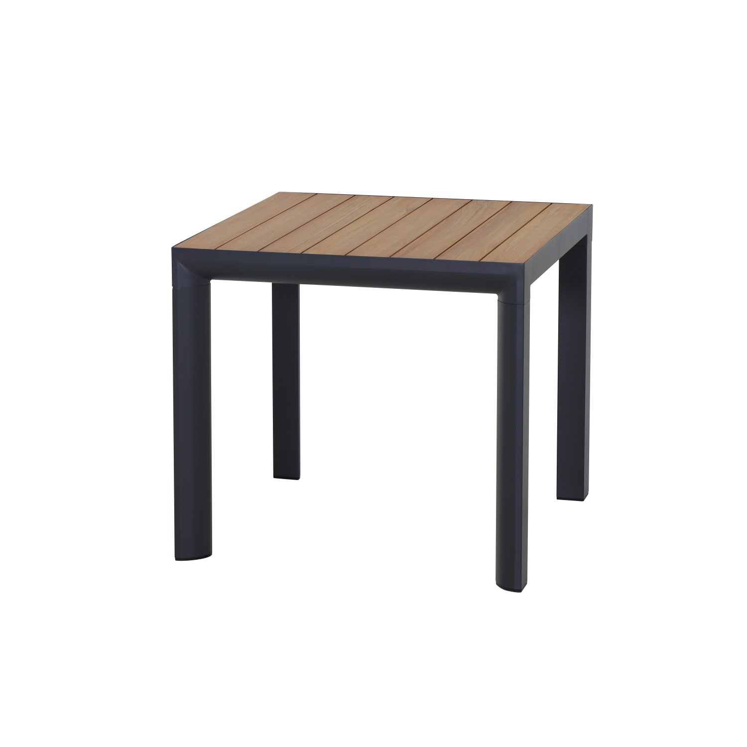 Rechteckiger Siena Garden Gartentisch Silva aus Teakholz, 80x80 cm, mit robustem Aluminiumgestell.