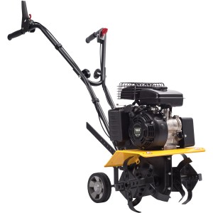 Texas Benzin-Motorhacke Lilli340TG, gelb/schwarz, mit Transportrad für den Gemüsegarten.