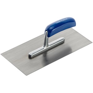 LUX Glättekelle Stahl Classic mit blauem Griff zum Glätten von Putz.