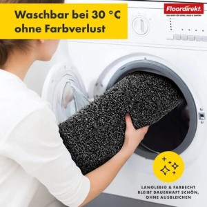 Floordirekt Badematte Nasa Waschbar Verstärkte Kanten Anthrazit 137 x 210 cm