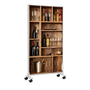 Könighaus Infrarotheizung Weinregal mit Rollen, 450 W. Mobile Heizung mit Weinregal-Motiv.