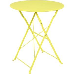Hellgrüner, runder Garden Pleasure Klapptisch Tivio, 70x60x60 cm, ideal für Balkon und Garten.