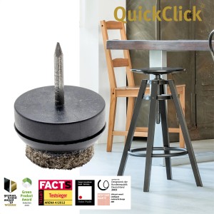 Wagner Nagel-Filzgleiter-Set QuickClick Ultrasoft Ø 20 mm EH4190 Schwarz 80-tlg.