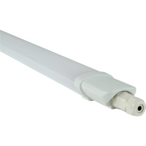Weiße REV LED-Feuchtraumleuchte Super Slim, 150 cm, Detailaufnahme.