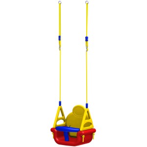 Babysitz Winnetoo Vario, mehrfarbig, für Gartenspielgeräte. Kinderschaukel mit hoher Rückenlehne.