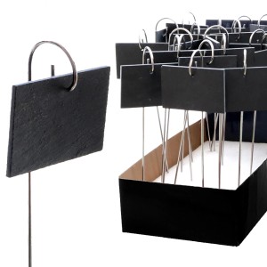 Rechteckige Schiefertafel als Stecker für Gartendeko, 30 cm, beschriftbar.