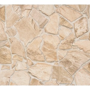 A.S. Création Vliestapete mit Bruchsteinmauer Design Beige Sand 10,05 m x 0,53 m