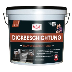 Eimer MEM Dickbeschichtung 12l für Bauwerksabdichtung, Kellerabdichtung.