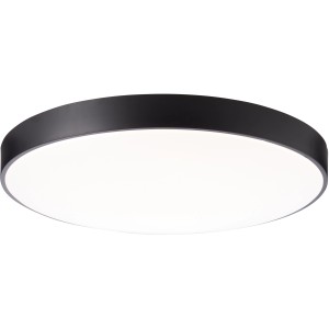 Flache, runde LED-Deckenleuchte Slimline, Ø 78 cm, in Weiß und Schwarz.