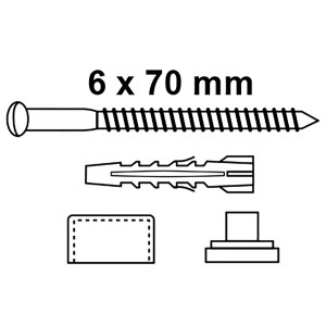 Kirchhoff Befestigungssatz für Stand-WC mit Schraube, Dübel und Abdeckung.