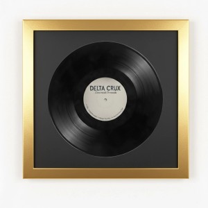 Schallplattenrahmen Gold, 40x40cm, 2er Set mit Passepartout für Vinyl