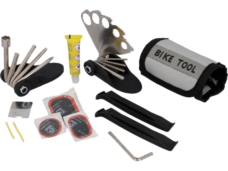 Flickzeug Fahrrad Reparaturset,Fahrradreifen Reparaturset 28 Stück,  Fahrradschlauch Reparaturset Patch Kit für unterwegs Radfahrer, Motorräder