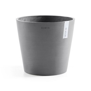 Grauer Ecopots Pflanztopf Amsterdam, 40x35 cm, für Innen- und Außenbereich.