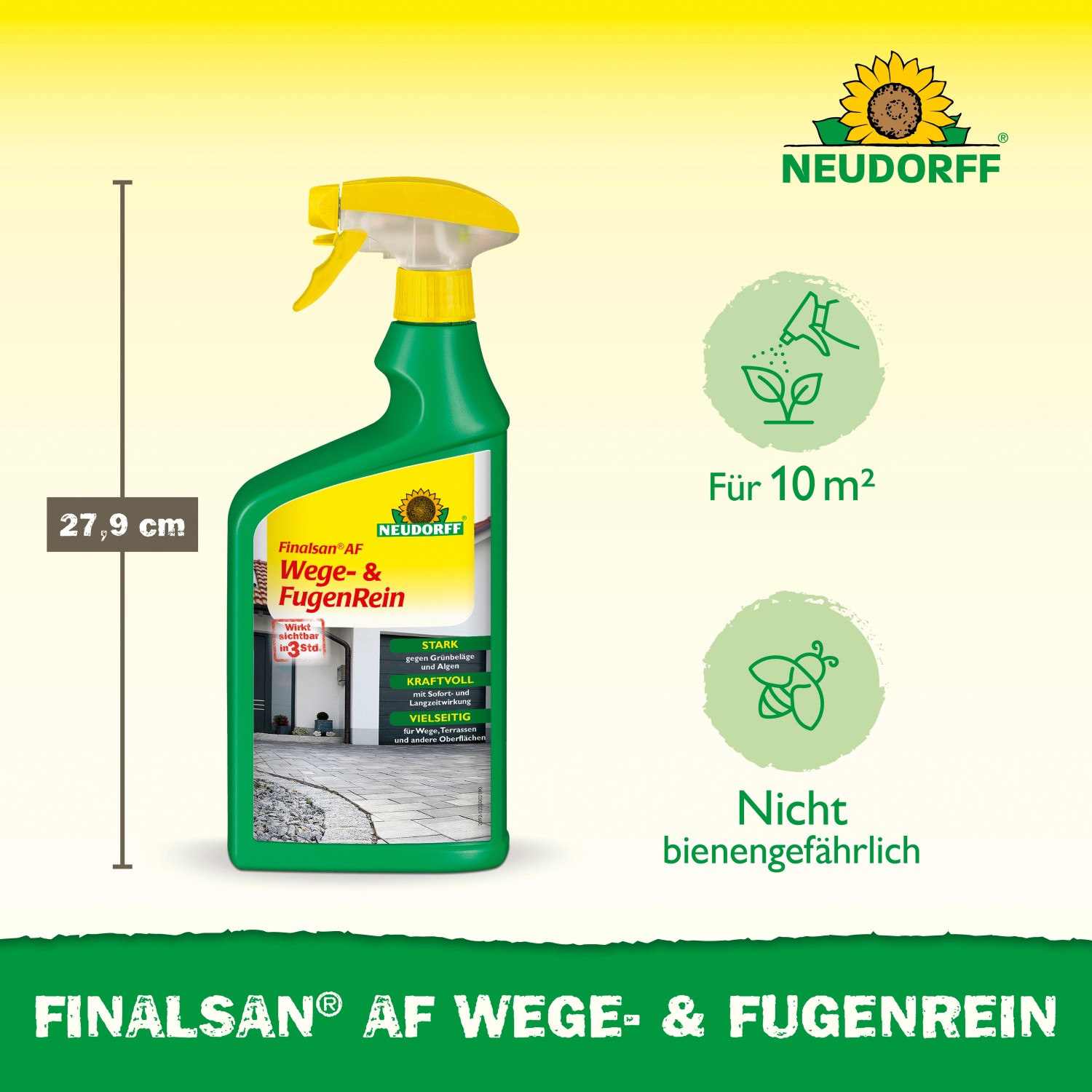 Neudorff Finalsan AF Wege- und Fugenreiniger 1 l Flasche zur Grünbelagentfernung.