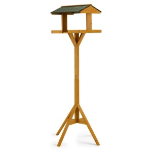 Freistehendes Moorland Vogelhaus aus Holz mit grünem Dach, 48x48x116cm.