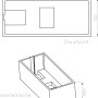 Technische Zeichnung Ottofond Wannenträger Atlanta 160x75 cm, Draufsicht und isometrische Ansicht.
