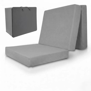 Beautissu Klappmatratze L VS95 Grau 80x200cm als Gästebett und in Tragetasche